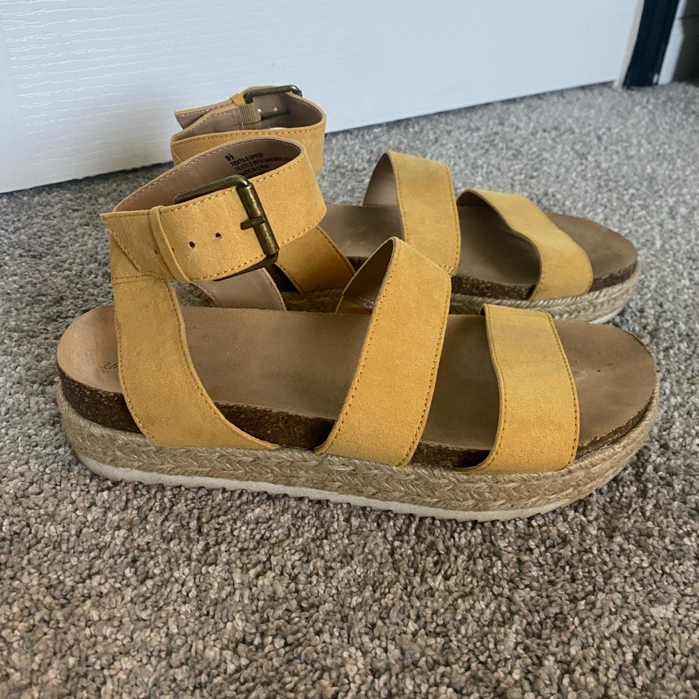 Yellow platform sandals